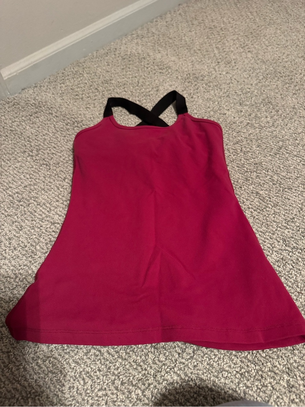 Beyond Yoga Raspberry Tank with Black Cross-Back Straps